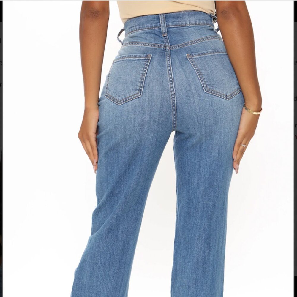 NWT! Fashion Nova "Don't Get Crossed Over Slouch Fit" High Rise Jeans Size 7 - Picture 3 of 15